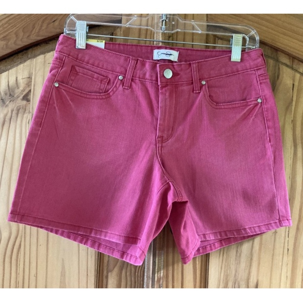 Jessica Simpson Stretch Rolled Cuff Pink Jean denim shorts size 6/28 - NWT
